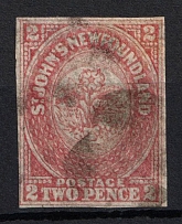 1861-62 2p Newfoundland, Canada (Sc. 17, Canceled, CV $150)