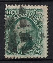 1868 10c Washington, United States, USA (Scott 89, Green, Used, CV $325)