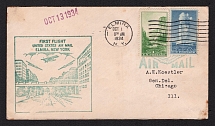 1934 (1 Oct) United States, Airmail cover from Elmira to Chicago, 1st flight Elmira - New York