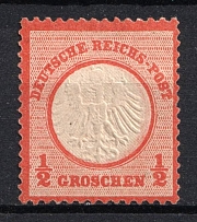 1872 1/2gr German Empire, Small Breast Plate, Germany (Mi. 3, CV $1,820)