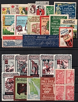 Germany, France, Europe, United States, Stock of Cinderellas, Non-Postal Stamps, Labels, Advertising, Charity, Propaganda (#207A)