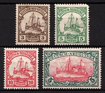 1914-19 New Guinea, German Colonies, Kaiser’s Yacht, Germany (Mi. 21 - 24, CV $50)