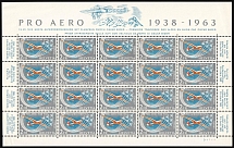 1963 Switzerland, Full Sheet (Mi. 780, CV $210+, MNH)