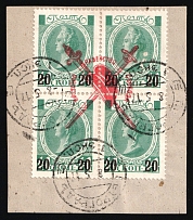 1917 10(14)k Bolshevists Propaganda Liberty Cap, Russia, Civil War, Petrograd Postmarks (Kr. 9, CV $80)