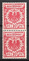 1889-1900 10pf German Empire, Germany, Pair (Mi. 47 d, CV $50, MNH)