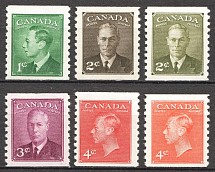 1949-51 Canada British Empire Coil Stamps Perf. 9.5 (Full Set)
