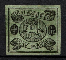 1861-63 1/2s Braunschweig, German States, Germany (Mi. 10 A, Sc. 6, CV $70)