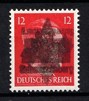 1945 12pf Schwarzenberg, Local Post, Germany (DOUBLE + INVERTED Overprint, Print Error, Signed, MNH)