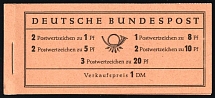 1958-60 Complete Booklet with stamps of German Federal Republic, Germany, Excellent Condition (Mi. MH 4 Y II, CV $120)