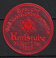 1929 'Visit the Guest Fair Karlsruhe', Germany, Propaganda, Non-Postal Stamp (MNH)