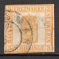 1856 Mecklenburg-Schwerin Germany 3 S (CV $90, Canceled)