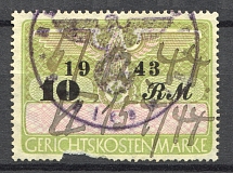 1943 Reich Court Fee Stamp 10 Rm (Cancelled)