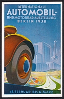 1938 (28 Feb) 'International Automobile and Motorcycle Exhibition', Berlin, Third Reich, Germany, Postcard (Commemorative Cancellation)