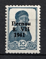 1941 10k Parnu Pernau, German Occupation of Estonia, Germany (Mi. 6 I, Signed, CV $40)