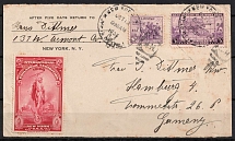 1936 International Philatelic Exhibition, United States, Locals, Cover front from New York to Hamburg
