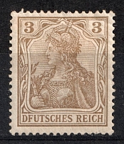 1902 3pf German Empire, Germany (Mi. 69 I, 'DFUTSCHES' instead 'DEUTSCHES', Print Error)