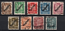 1924 Weimar Republic, Germany, Official Stamps (Mi. 105 - 113, Full Set, Canceled, CV $90)