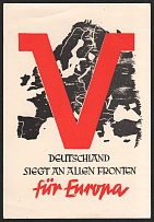1941 'Germany wins on all fronts for Europe', Propaganda Postcard, Third Reich Nazi Germany