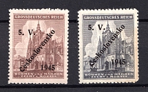 1945 Domazlice, Czechoslovakia, Local Revolutionary Overprints '5. V. Ceskoslovensko 1945' (MNH)