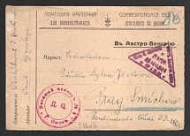 1914-17 Omsk Censorship, WWI Censored POW postcard from Omsk to Austria with violet round censor handstamp 'Military Censor DC 4' and Vienna cs