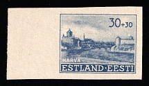 1941 30k+30k German Occupation of Estonia, Germany (Mi. 6 var, without Background, Imperforate, Margin, MNH)