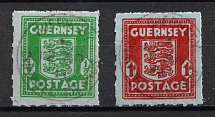 1942 Guernsey, German Occupation, Germany (Mi. 4 - 5, Full Set, Canceled, Signed, CV $200)
