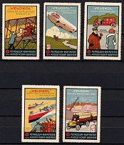 'Veloxol' Trademark, Zeppelin, Bremen, Germany, Stock of Cinderellas, Non-Postal Stamps, Labels, Advertising, Charity, Propaganda