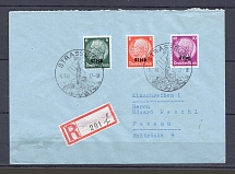 1940 Third Reich occupation of Elsass 6pf,8pf,40pf registered cover with special postmark CV 58 EUR