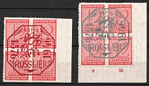 1946 Roswein, Germany Local Post, Blocks of Four (Mi. 1 - 2, Unofficial Issue, Margins, CV $160, MNH)