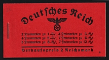 1936-37 Complete Booklet with stamps of Third Reich, Germany, Excellent Condition (Mi. MH 36.3, CV $520)