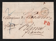 1860 Cover from St. Petersburg to Reims, France (Handwritten Franco)