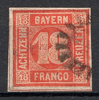 1862 Bavaria Germany 18 Kr (CV $235, Canceled)
