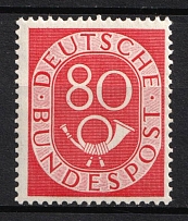 1951-52 80pf German Federal Republic, Germany (Mi. 137, Full Set, CV $720, MNH)