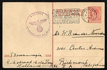 1940 Dutch postal card mailed from ‘s Gravenhage to Richmond, California on 8 June