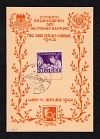 1942 Third Reich, Germany, Souvenir Card, Designed by Ludwig Hesshame, Vienna - Hamburg (Special Cancellation)