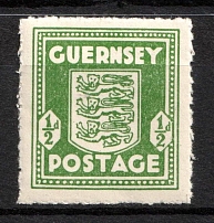 1943 0.5d Guernsey, German Occupation, Germany (Mi. 1 c, Mignotte Green Color, CV $80, MNH)