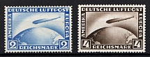 1928 Weimar Republic, Zeppelins, Germany, Airmail (Mi. 423, 424, Full Set, CV $120)