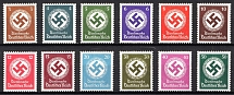 1942-44 Third Reich, Germany, Official Stamps (Mi. 166 - 177, Full Set, CV $60)