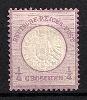 1872 1/4gr German Empire, Large Breast Plate, Germany (Mi. 16, CV $40)
