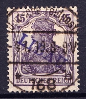 1919 15pf Liepaja Libau, Latvia, German Occupation, Germany (Mi. 3 A, CV $590, Canceled)