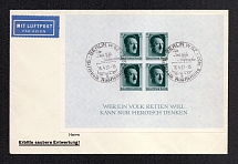 1937 Third Reich, Germany, First Day Cover, Airmail, Berlin (Mi. Bl. 8, Special Cancellation, CV $390)