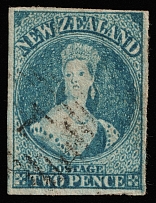 1862-64 2p New Zealand (SG 39, Canceled, CV $120)