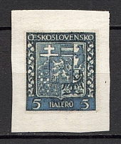 1929-37 Czechoslovakia 5 H (Probe, Proof, Signed, MNH)
