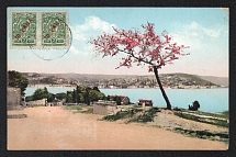 1913 (10 Apr) Levant, Russian Empire Offices Abroad, Postcard from Constantinople to Ile Rousse (France), franked by 20pa