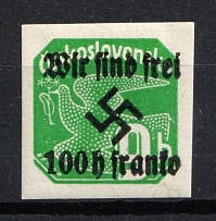 1938 100h on 9h Occupation of Rumburg Sudetenland, Germany (Mi. 30, Signed)