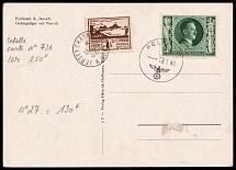 1943 (8 Jun) Jersey, German Occupation, Germany, Fieldpost Feldpost Postcard, First Day Cover (Mi. 5 y, 845, CV $60)
