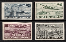 1952 Republic of Poland, Airmail (Mi. 728 B - 731 B, Full Set, Imperforate, CV $40, MNH)