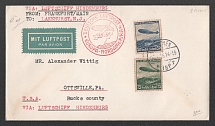 1936 (30 Apr) Germany, Hindenburg airship airmail cover from Munich to Ottsvile (United States), 1st flight to North America 'Frankfurt - Lakehurst' (Sieger 406 C)