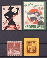 Netherlands, Luxembourg, Scouts, Scouting, Scout Movement, Stock of Cinderellas, Non-Postal Stamps