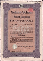 1918 (1 Mar) Leipzig, German Empire, Germany, 5% Promissory Note for 500 Marks